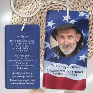 Patriotique American Flag Photo Funeral Prayer Car