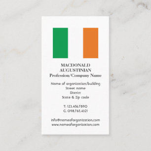 Patriotique   DRAG IRLANDAIS   Carte de visite pho