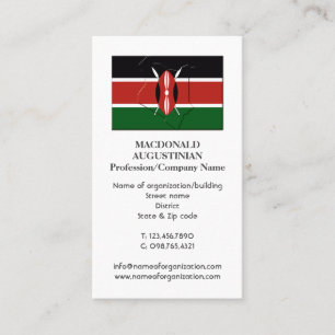 Patriotique   DRAPEAU KENYA   Carte de visite phot