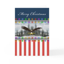 Patriotique Eagle Joyeux Noël Carte de voeux