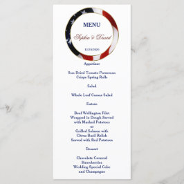 Patriotique, Elegant USA Drapeau Gold Mariage Menu