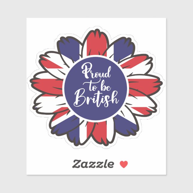 Patriotique fier d'être un Autocollant britannique (Feuille)