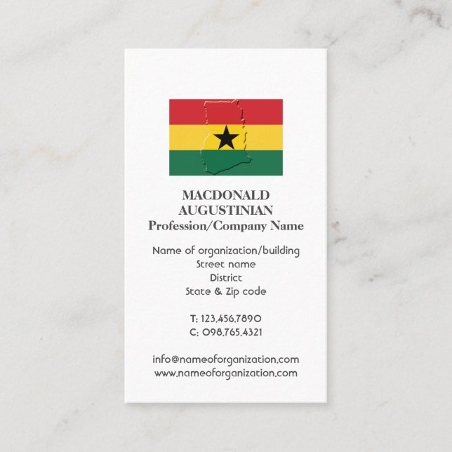 Patriotique | GHANA FLAG | Carte de visite photo (Devant)