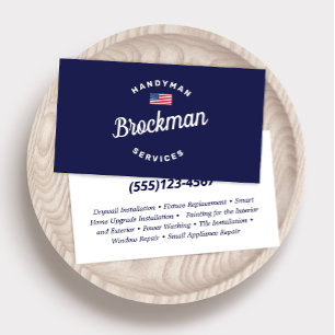 Patriotique Handyman Carte de visite de menuiserie