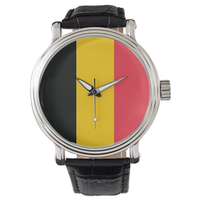 Patriotique, montre spéciale avec Drapeau de Belgi (devant)