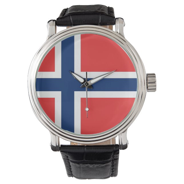 Patriotique, montre spéciale avec Drapeau de Norvè (devant)