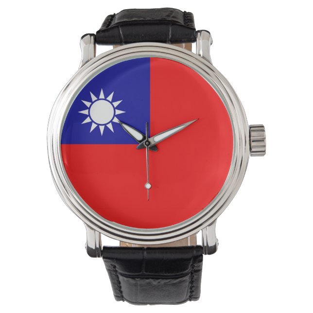 Patriotique, montre spéciale avec Drapeau de Taïwa (devant)