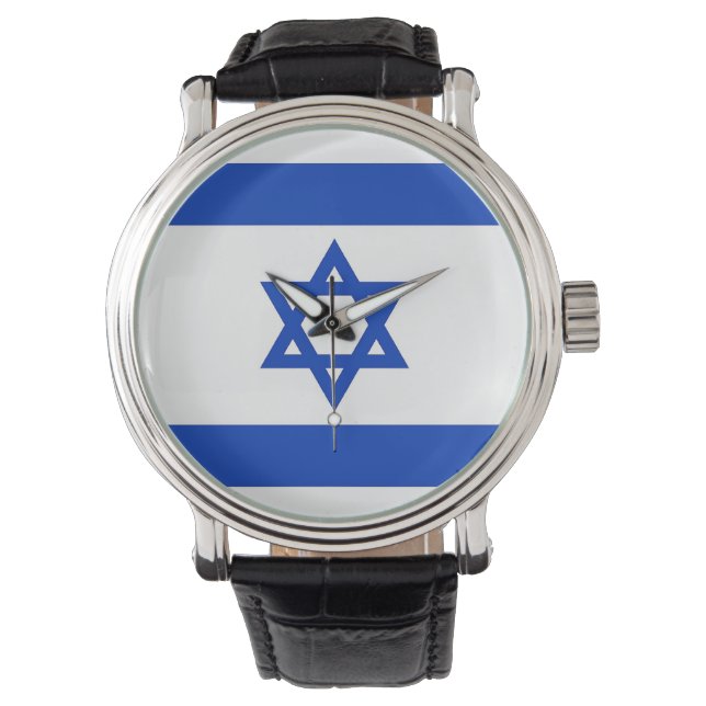 Patriotique, montre spéciale avec Drapeau d'Israël (devant)