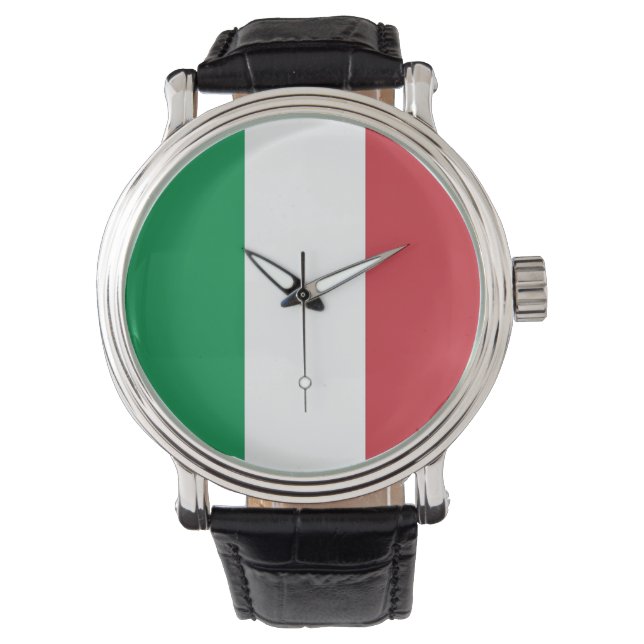 Patriotique, montre spéciale avec Drapeau d'Italie (devant)