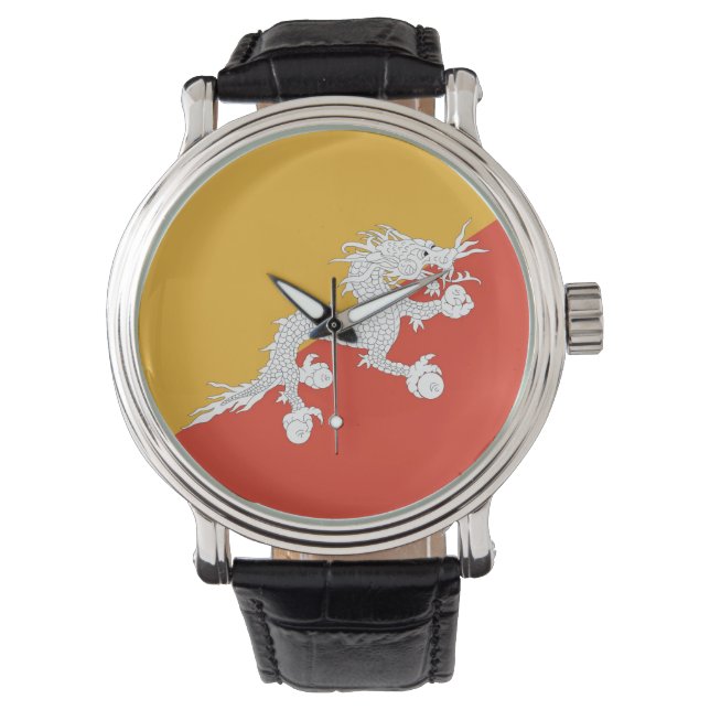 Patriotique, montre spéciale avec drapeau du Bhout (devant)