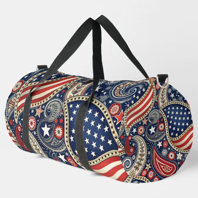 Patriotique Paisley Print Cut Sac à coudre (Coin gauche)