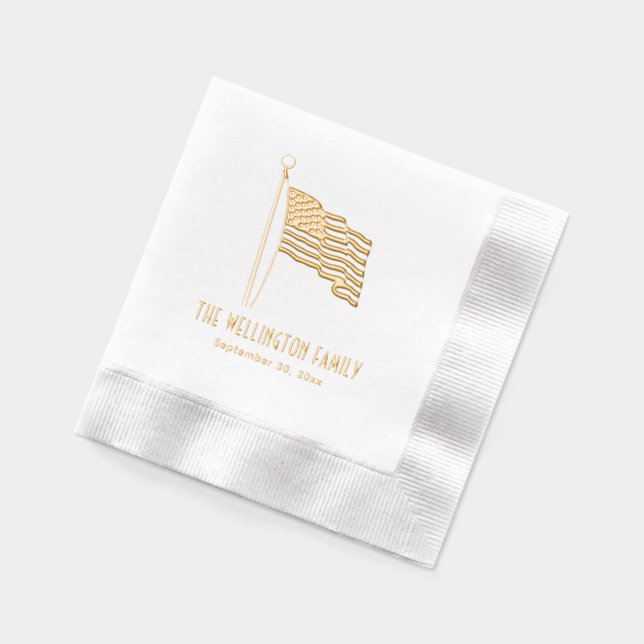 Patriotique USA American Flag Wlag Nom Date (Gauche)