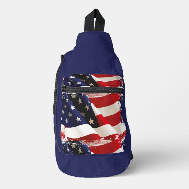 Patriotique USA Drapeau sac à dos (Recto)