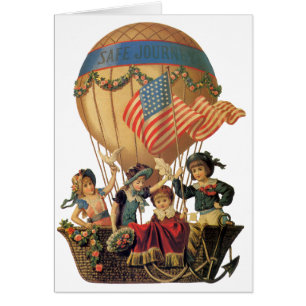 Patriotique vintage, Enfants dans un ballon à air 