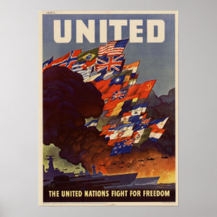 Patriotique World War 2 Poster US Allies 2 LG