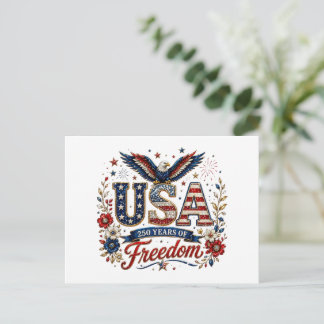 Patriotisch 250 Jahre Fourth July Postkarte