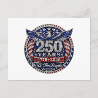 Patriotisch 250 Jahre Fourth July Postkarte