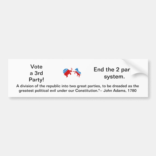 Patriotisch "Abstimmung Aufkleber eines 3. Party" Autoaufkleber (Vorne)