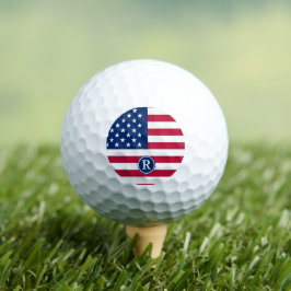 Patriotisch American Red White Blue Custom Monogra Golfball