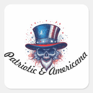 Patriotisch & Amerikanisch Quadratischer Aufkleber