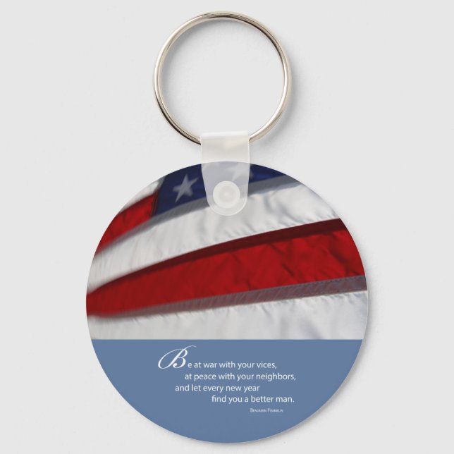 Patriotisch, amerikanische Flagge Schlüsselanhänger (Vorderseite)