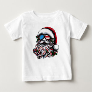 Patriotisch-amerikanischer Weihnachtsmann Baby T-shirt