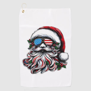 Patriotisch-amerikanischer Weihnachtsmann Golfhandtuch