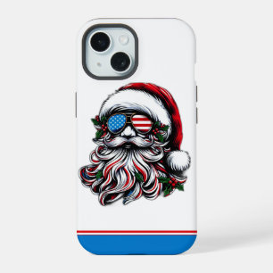 Patriotisch-amerikanischer Weihnachtsmann iPhone 15 Hülle