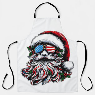 Patriotisch-amerikanischer Weihnachtsmann Schürze
