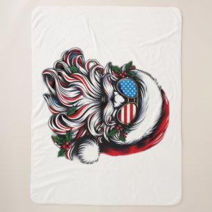 Patriotisch-amerikanischer Weihnachtsmann Sherpadecke