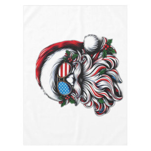 Patriotisch-amerikanischer Weihnachtsmann Tischdecke
