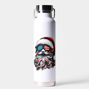 Patriotisch-amerikanischer Weihnachtsmann Trinkflasche