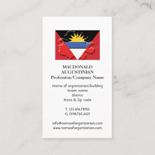 Patriotisch   ANTIGUA FLAG   Foto-Visitenkarte Visitenkarte