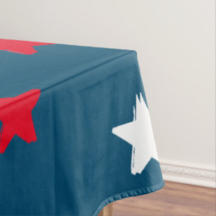 Patriotisch-aquamarin-blaue Sternenmuster Tischdecke