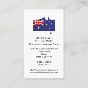 Patriotisch   AUSTRALIEN-FLAGGE   Foto-Geschäftska Visitenkarte