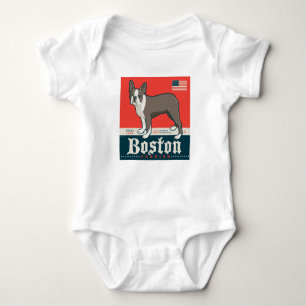 Patriotisch   Boston Terrier Baby Strampler