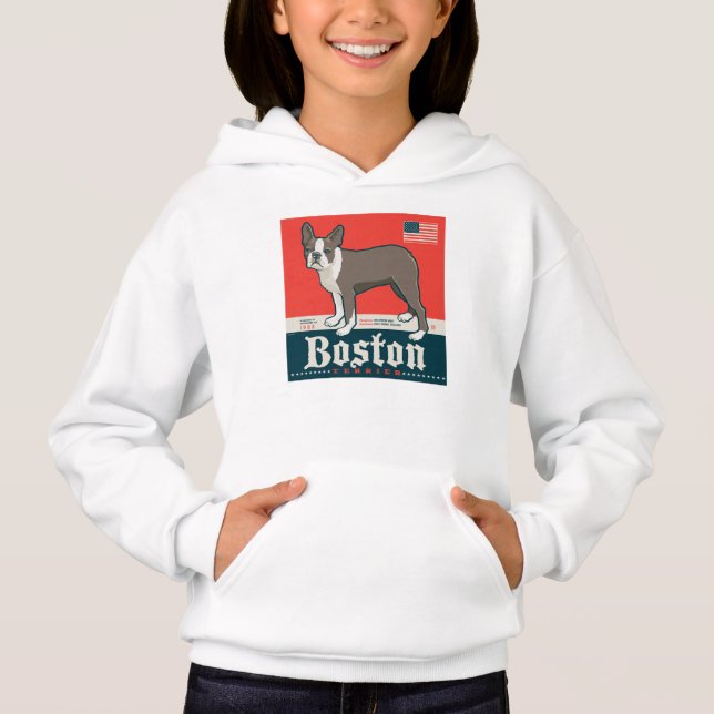 Patriotisch | Boston Terrier Hoodie (Vorderseite)