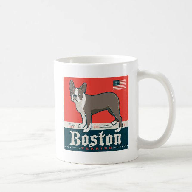 Patriotisch | Boston Terrier Kaffeetasse (Rechts)