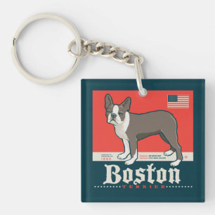 Patriotisch Boston Terrier Schlüsselanhänger