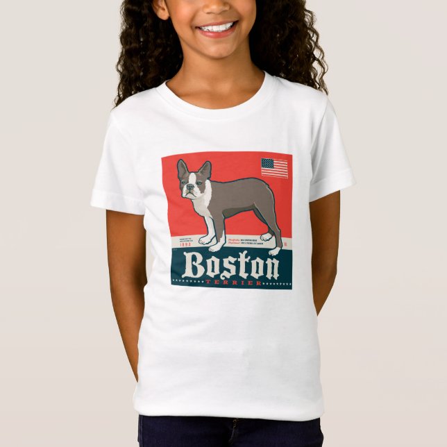 Patriotisch | Boston Terrier T-Shirt (Vorderseite)