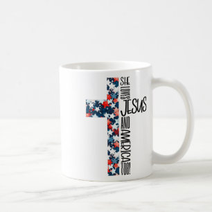 Patriotisch Christlich Liebe sie Jesus und Amerika Kaffeetasse