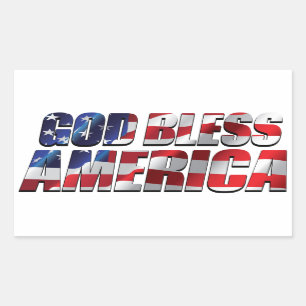 Patriotisch cool und großartig Gott segne Amerika Rechteckiger Aufkleber