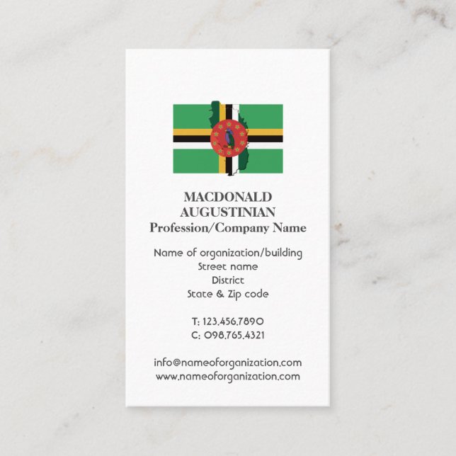 Patriotisch | DOMINICA FLAG | Foto Business Card Visitenkarte (Vorderseite)