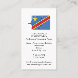 Patriotisch   DRC CONGO FLAG   Foto Visitenkarte