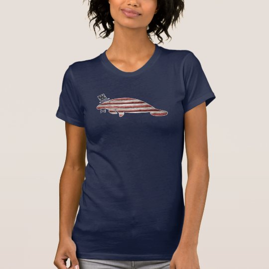 Patriotisch, Flagge-Manatis T-Shirt