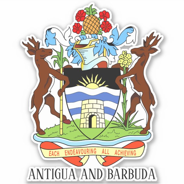 Patriotisch für Antigua und Barbuda National Coat  Aufkleber (Vorderseite)