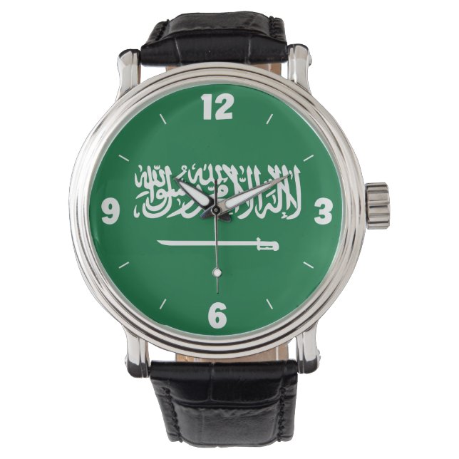 Patriotisch für die Nationalflagge Saudi-Arabiens Armbanduhr (Vorderseite)