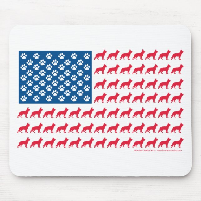 Patriotisch für Schäfer-Flag Mousepad (Vorne)