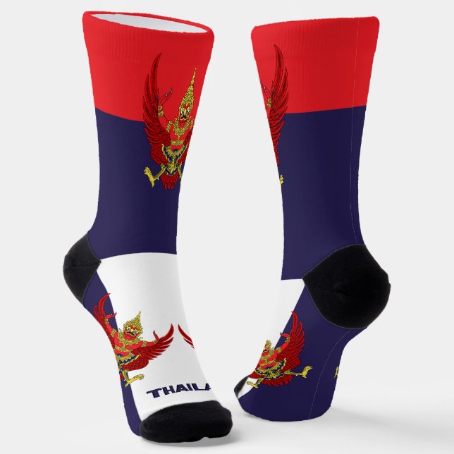 Patriotisch für thailändische Flagge, Nachhaltig T Socken (Gewinkelt)
