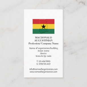 Patriotisch   GHANA FLAG   Foto-Visitenkarte Visitenkarte